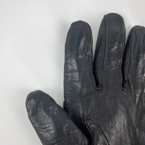 Grandoe Vintage Soft Black Vegan Leather Gloves Medium 7 - Picture 6 of 16